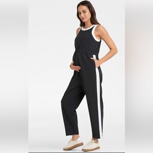 Seraphine Black and White Maternity Jumpsuit